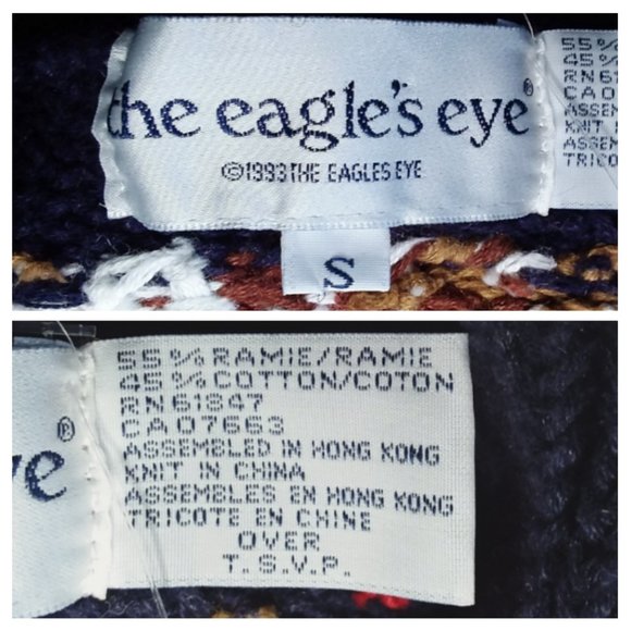 Vtg 1993 The Eagles Eye Cardigan Sweater Size Small College Football Rose Bowl - Picture 12 of 12